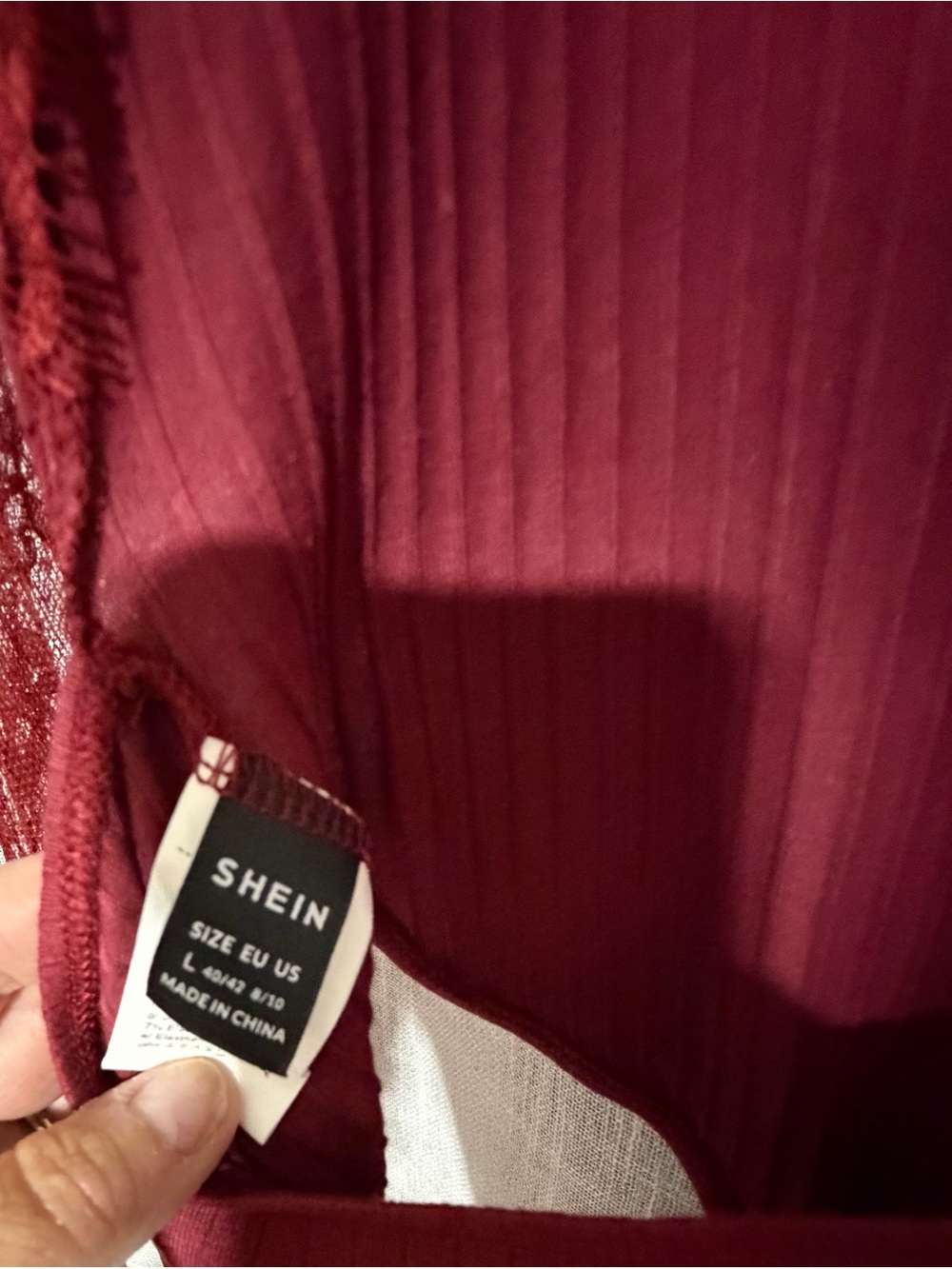 Burgundy Bodysuit With Lace Out Back Size Large - Picture 3 of 3